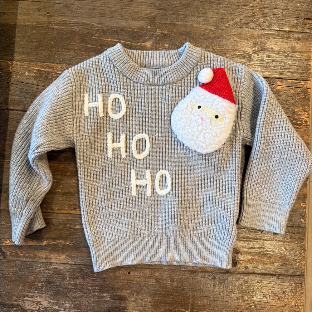 Gray Santa Ho Ho Ho Sweater